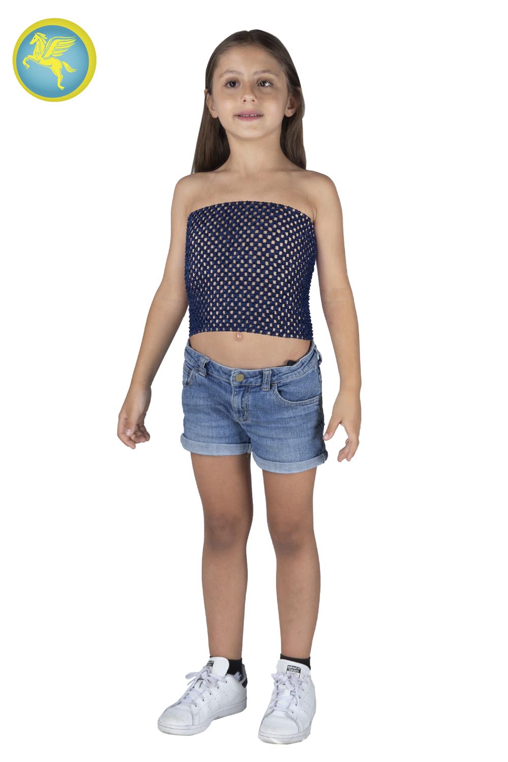 TOP ELASTICO TINTA UNITA BLU